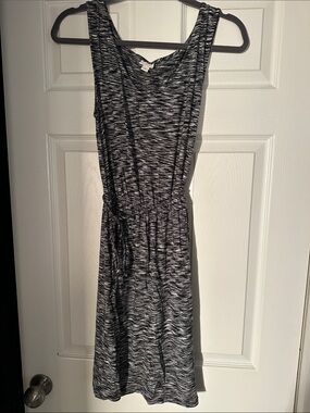 Merona Black & White Space-Dye Sleeveless Midi Dress